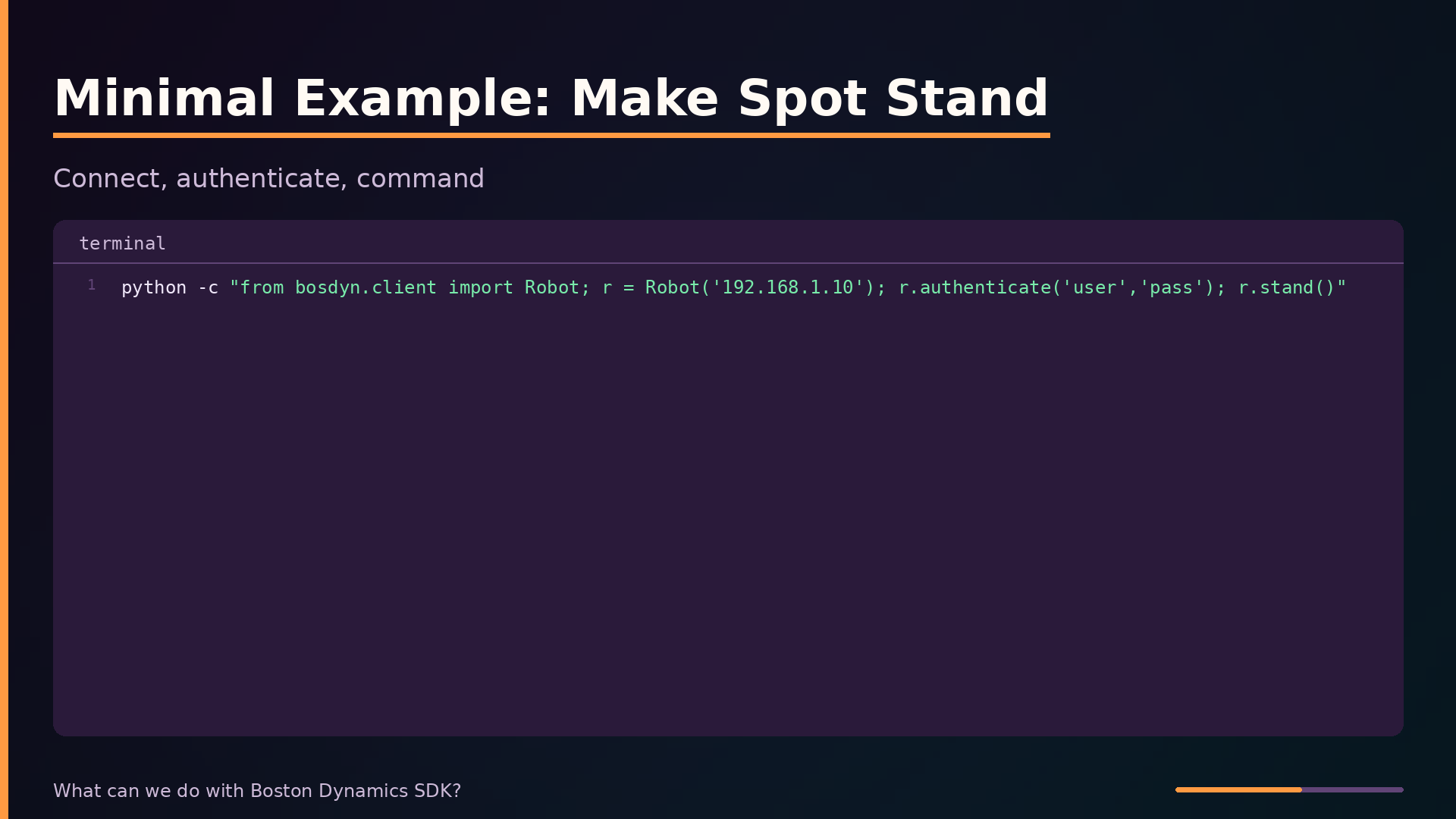 Minimal Example: Make Spot Stand